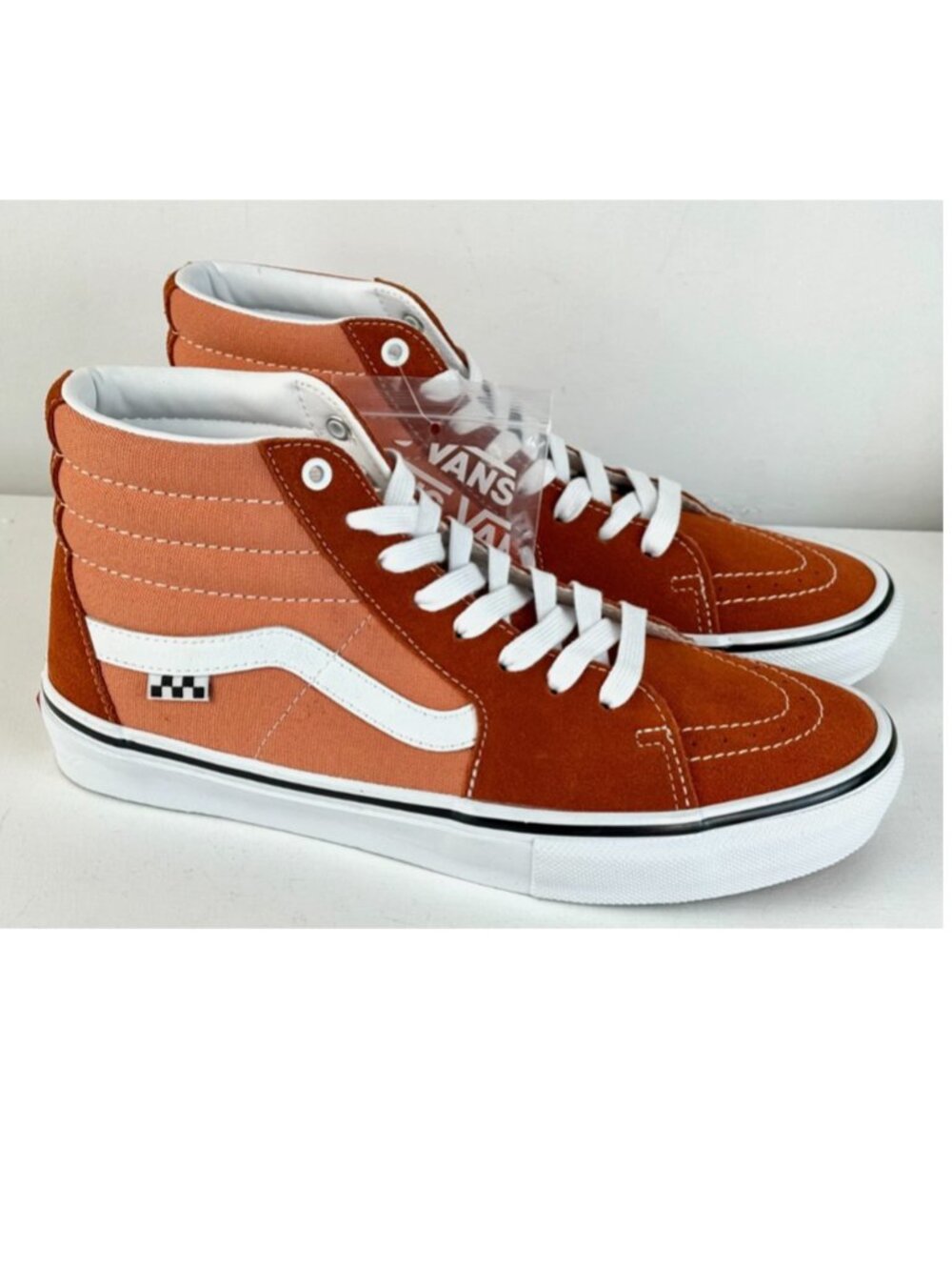 Men's 9 - VANS SK8 Hi Suede/Canvas Shoes - Burnt Ochre - 500714